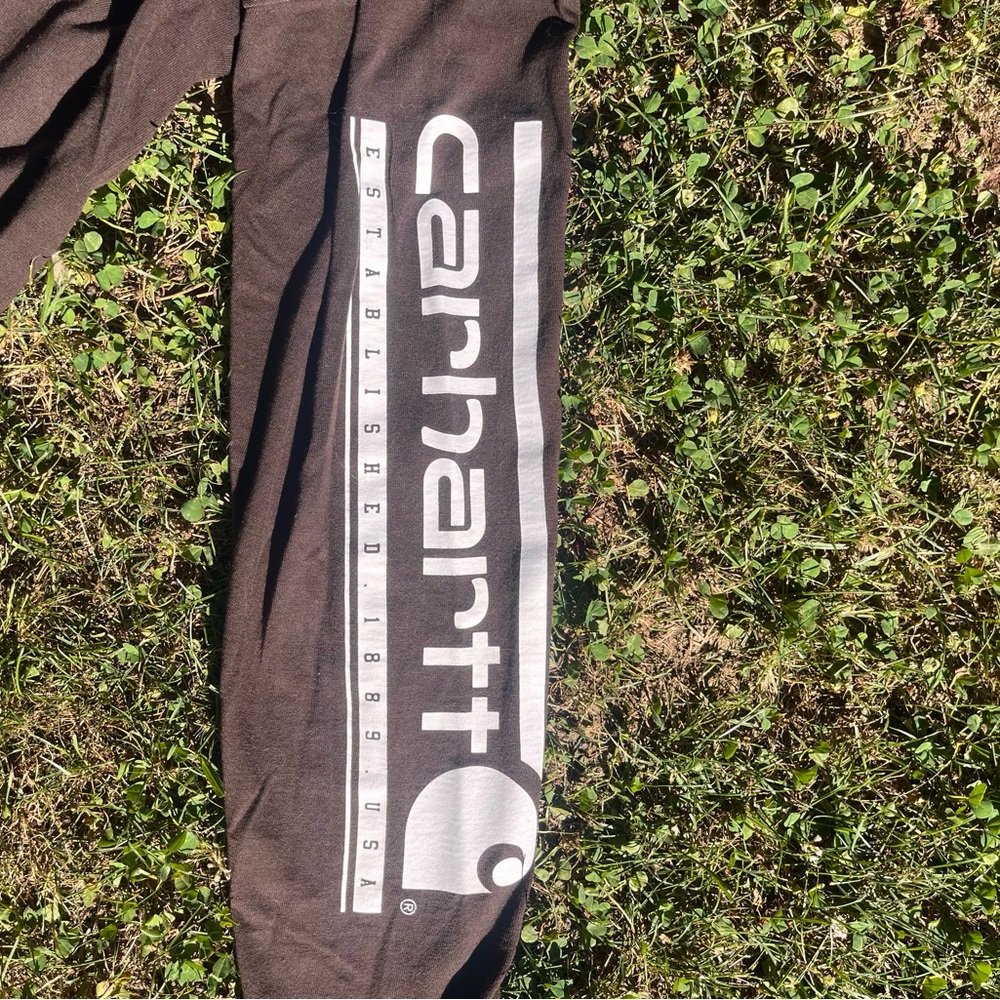 Carhartt Brown Long Sleeve Shirt with Logo - Picture 3 of 3